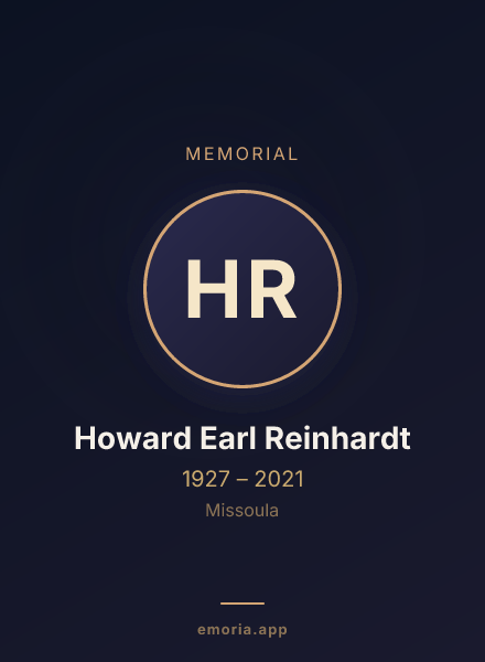 Memorial portrait of Howard Earl Reinhardt