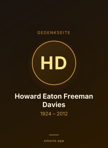 Gedenkportrait von Howard Eaton Freeman Davies