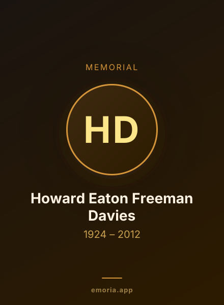 Memorial portrait of Howard Eaton Freeman Davies