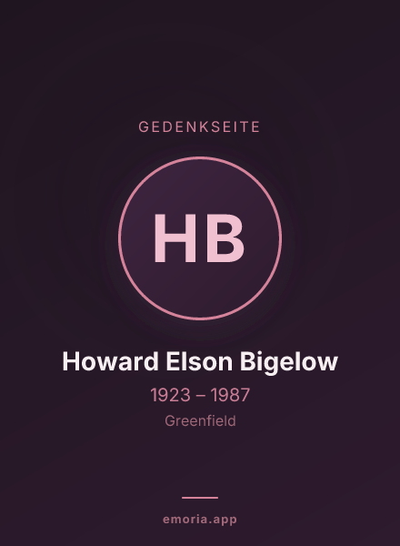 Gedenkportrait von Howard Elson Bigelow