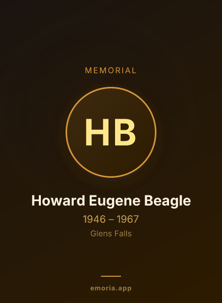 Memorial portrait of Howard Eugene Beagle