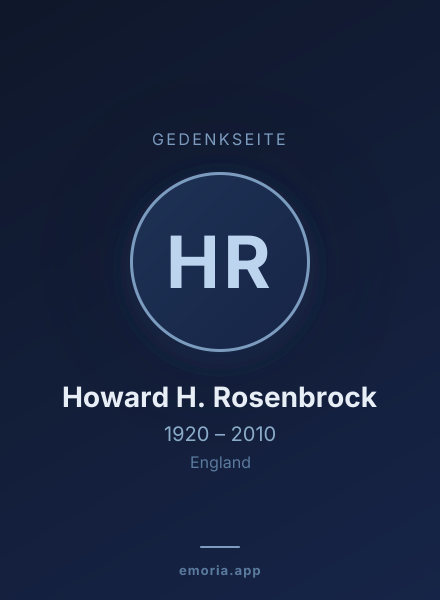 Gedenkportrait von Howard H. Rosenbrock