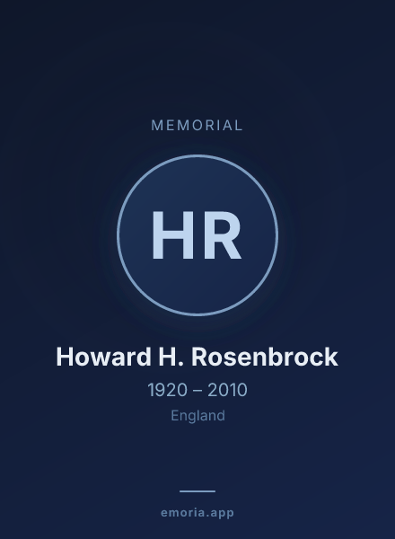 Memorial portrait of Howard H. Rosenbrock