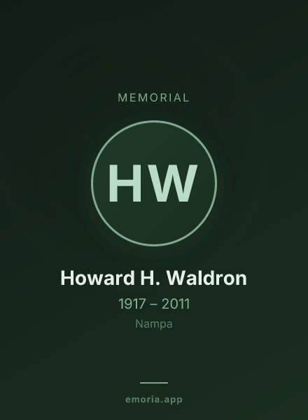 Memorial portrait of Howard H. Waldron
