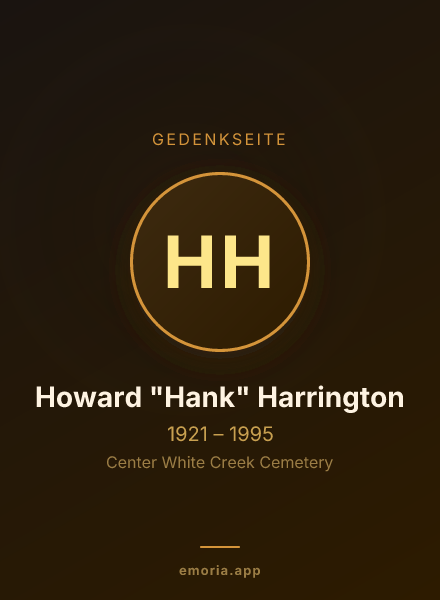 Gedenkportrait von Howard "Hank" Harrington