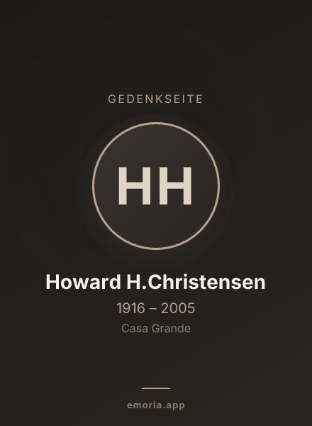 Gedenkportrait von Howard H.Christensen