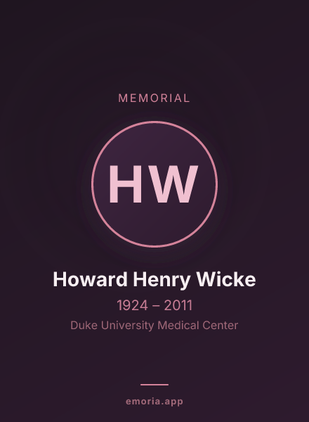 Memorial portrait of Howard Henry Wicke