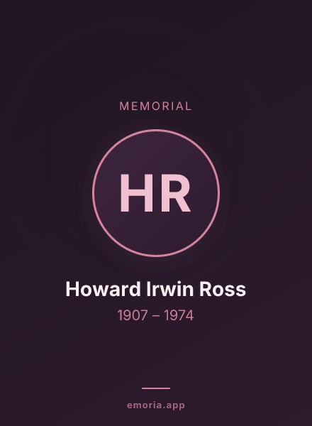 Memorial portrait of Howard Irwin Ross