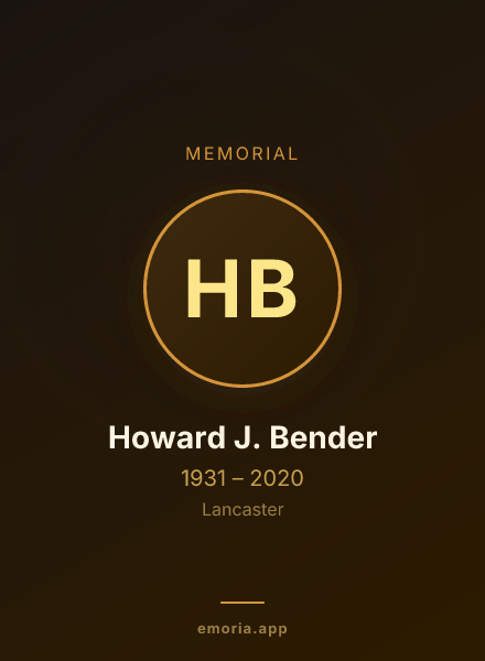 Memorial portrait of Howard J. Bender