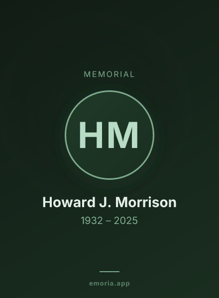 Memorial portrait of Howard J. Morrison