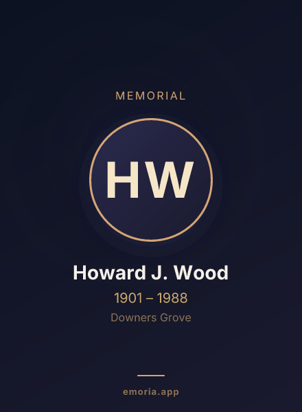 Memorial portrait of Howard J. Wood