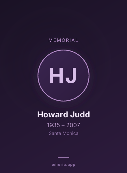 Memorial portrait of Howard Judd