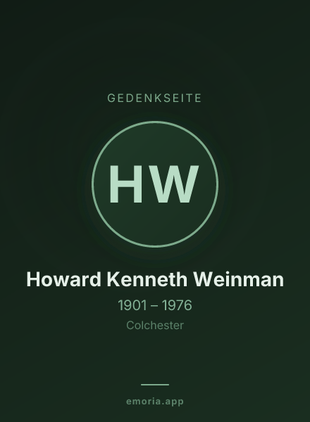 Gedenkportrait von Howard Kenneth Weinman