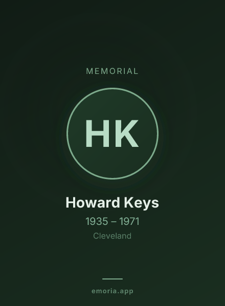 Memorial portrait of Howard Keys