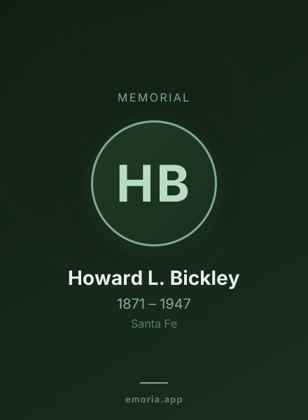 Memorial portrait of Howard L. Bickley