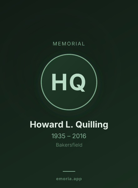 Memorial portrait of Howard L. Quilling