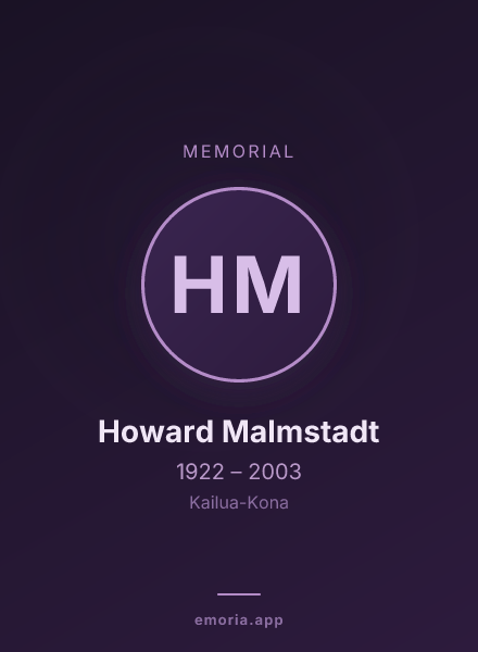 Memorial portrait of Howard Malmstadt