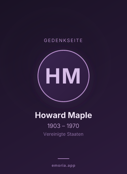 Gedenkportrait von Howard Maple