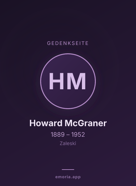 Gedenkportrait von Howard McGraner