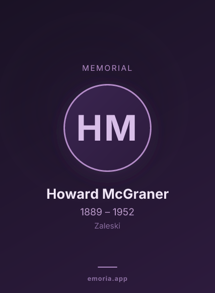 Memorial portrait of Howard McGraner