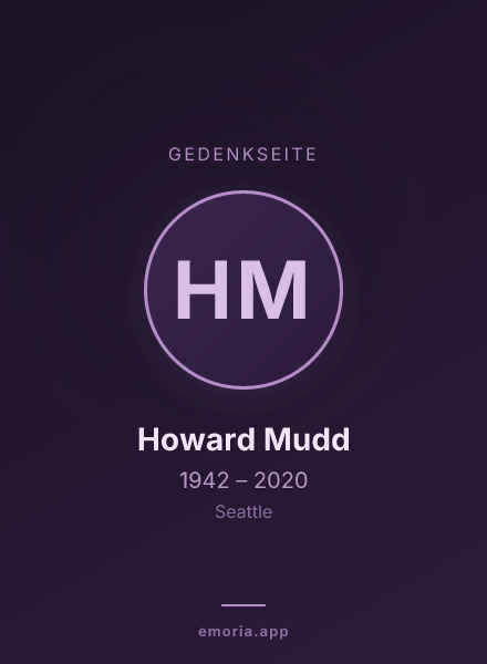Gedenkportrait von Howard Mudd