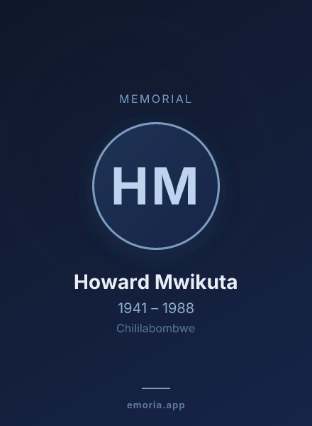 Memorial portrait of Howard Mwikuta