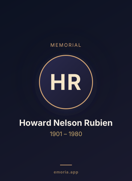 Memorial portrait of Howard Nelson Rubien