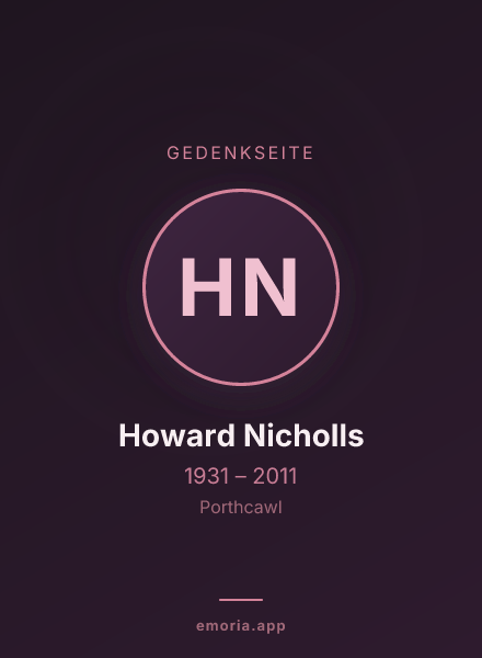 Gedenkportrait von Howard Nicholls