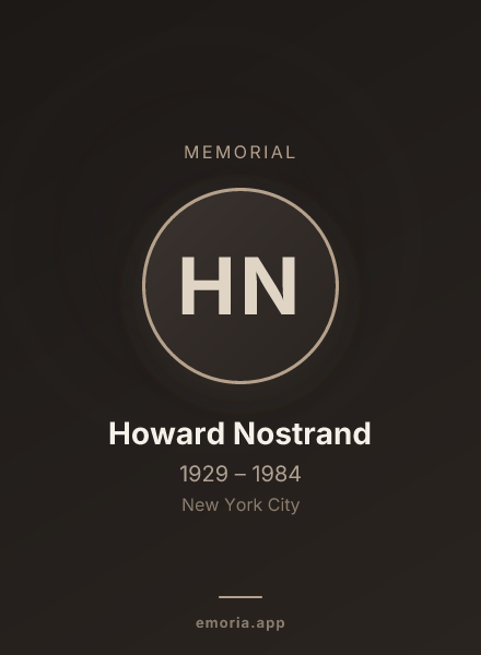 Memorial portrait of Howard Nostrand