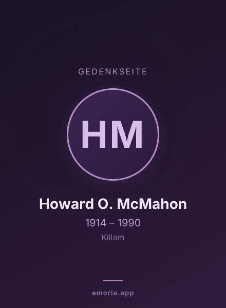 Gedenkportrait von Howard O. McMahon