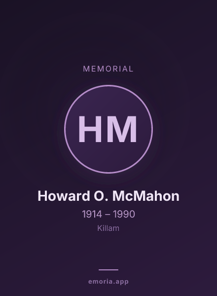 Memorial portrait of Howard O. McMahon