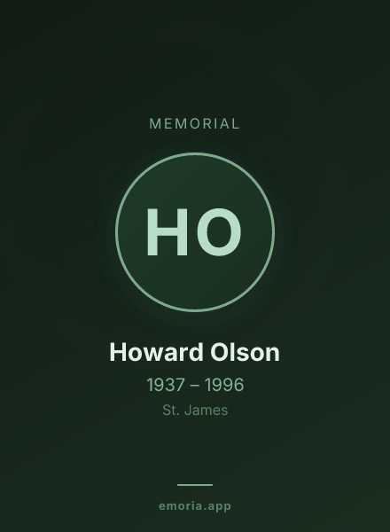 Memorial portrait of Howard Olson