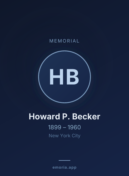 Memorial portrait of Howard P. Becker