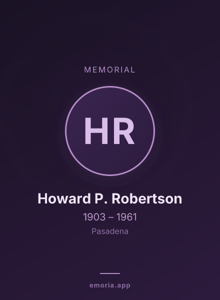 Memorial portrait of Howard P. Robertson