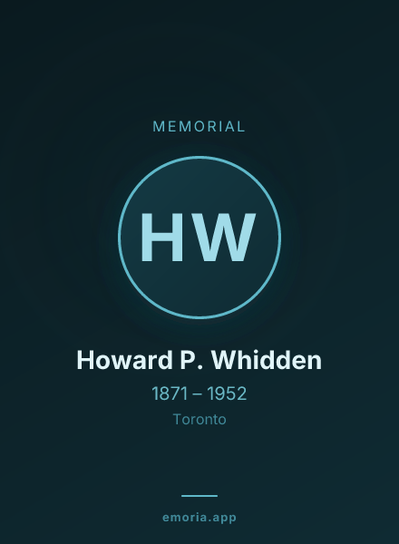 Memorial portrait of Howard P. Whidden