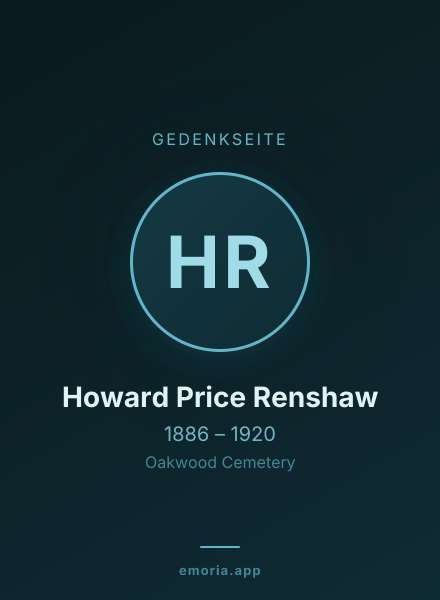 Gedenkportrait von Howard Price Renshaw