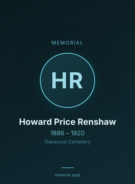Memorial portrait of Howard Price Renshaw