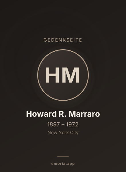 Gedenkportrait von Howard R. Marraro
