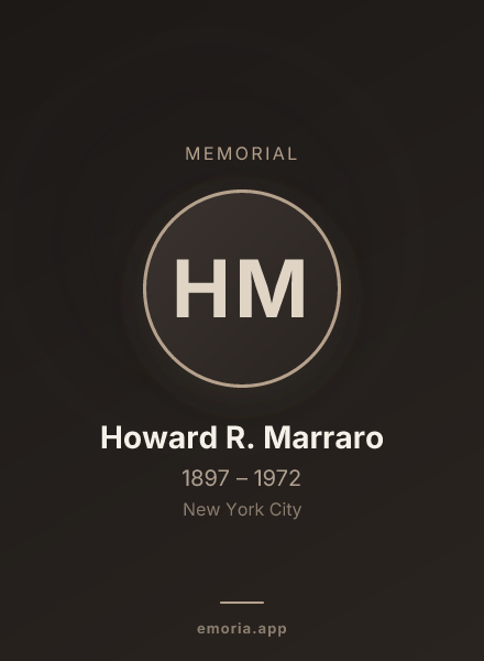 Memorial portrait of Howard R. Marraro