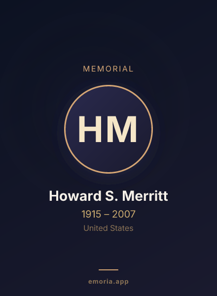 Memorial portrait of Howard S. Merritt