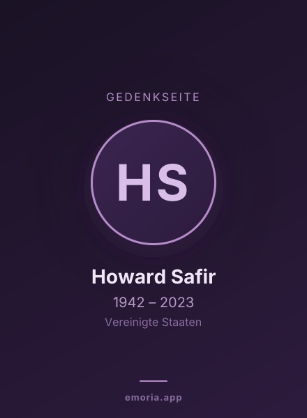 Gedenkportrait von Howard Safir