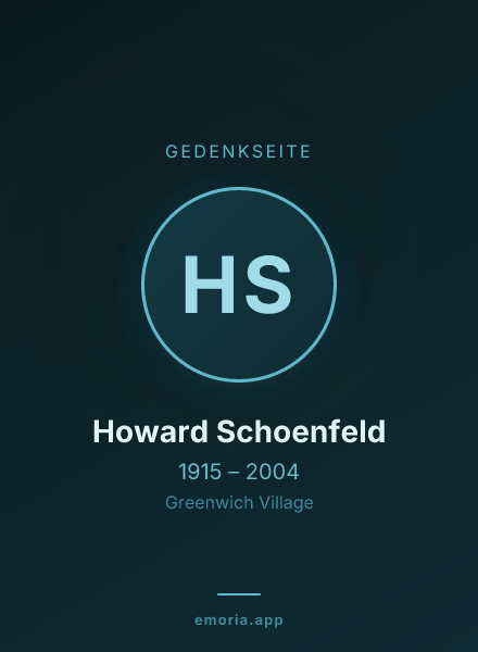 Gedenkportrait von Howard Schoenfeld