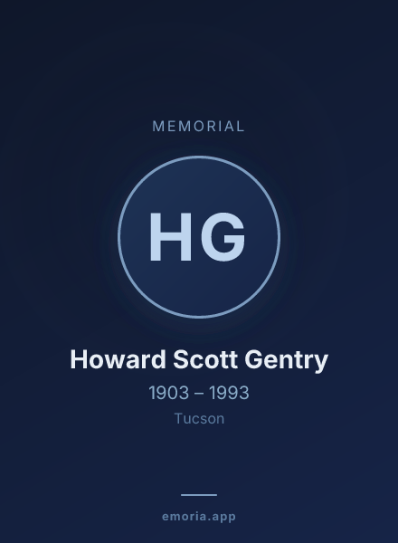Memorial portrait of Howard Scott Gentry