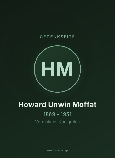 Gedenkportrait von Howard Unwin Moffat