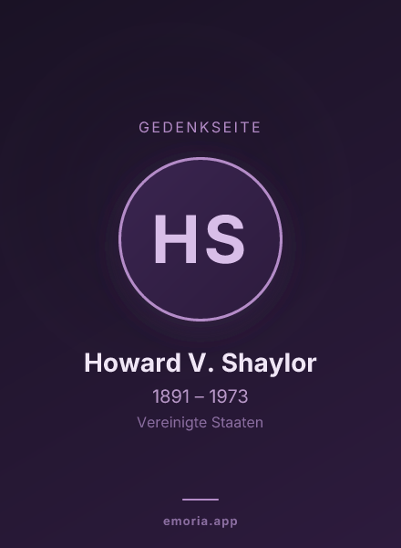 Gedenkportrait von Howard V. Shaylor