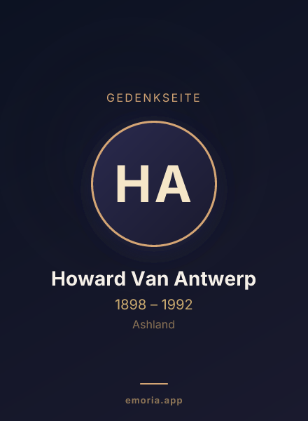 Gedenkportrait von Howard Van Antwerp