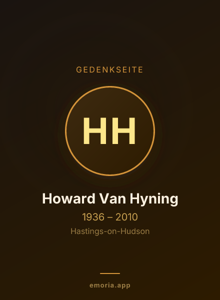 Gedenkportrait von Howard Van Hyning
