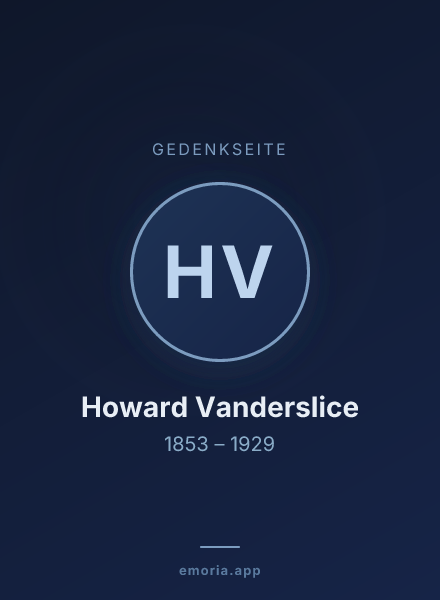 Gedenkportrait von Howard Vanderslice