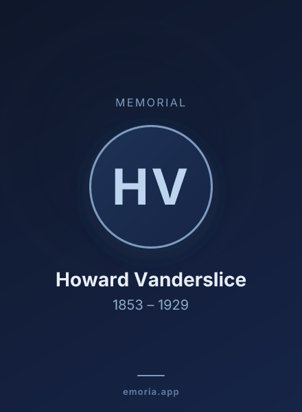 Memorial portrait of Howard Vanderslice