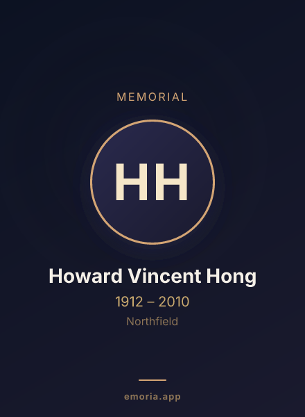 Memorial portrait of Howard Vincent Hong